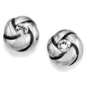 Brighton "LOVE ME KNOT" Swarovski Center Stone Post Earrings! NWT